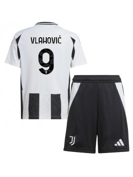 Detské Futbalové oblečenie Juventus Dusan Vlahovic #9 2024-25 Krátky Rukáv - Domáci (+ trenírky)